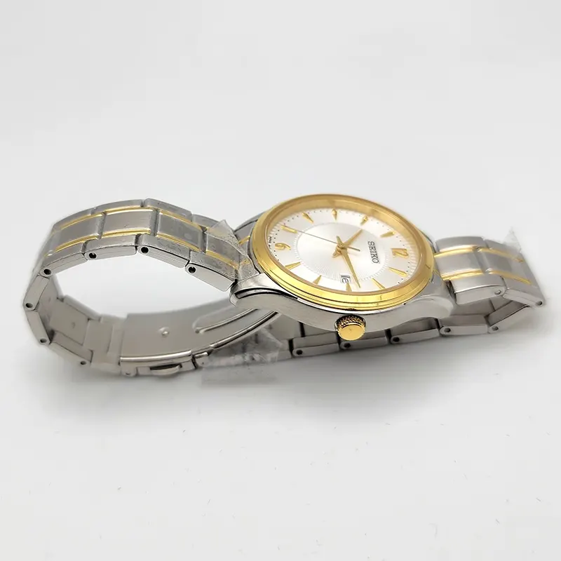 Seiko Essentials Silver Dial Two-tone Dress Ladies Watch- SUR474